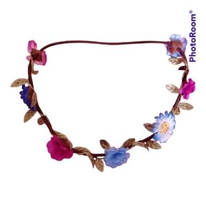 ♡ 2/$10 -- Blue & Purple Floral Girl's Women's Hairband Headband  ♡